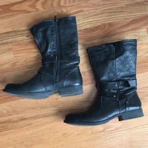 Black Motorcycle Cowboy Boots